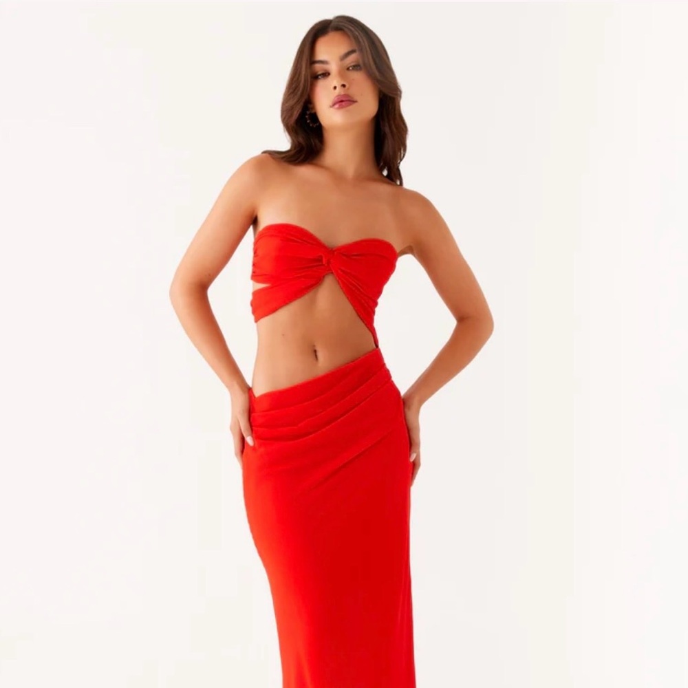 Carla Maxi Dress in Red by Peppermayo
